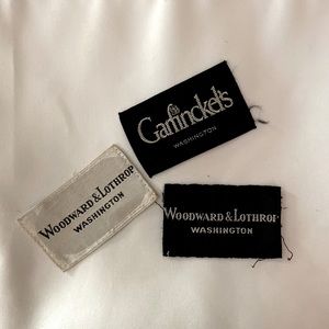 Vintage satin embroidered garment labels - Washington DC